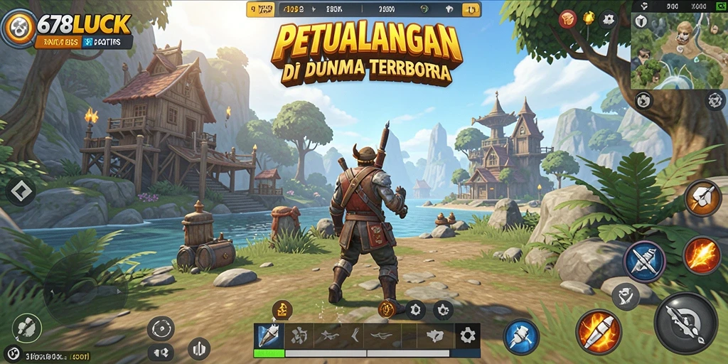 Tampilan gameplay 678LUCK dengan dunia terbuka yang luas dan interaktif.