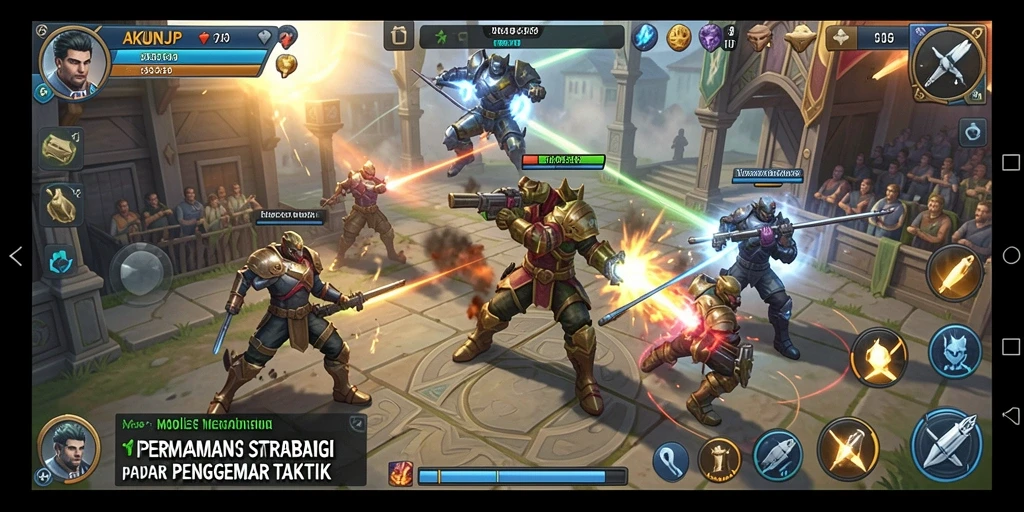 Tangkapan layar gameplay AKUNJP menampilkan aksi strategi yang mendebarkan.