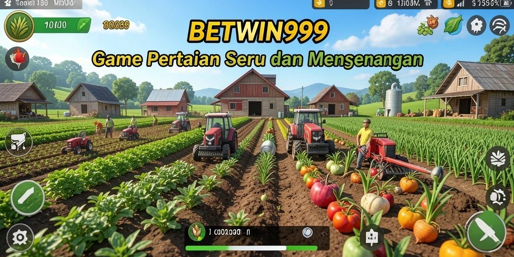 Screenshot utama BETWIN999 menunjukkan keseruan gameplay bertani.