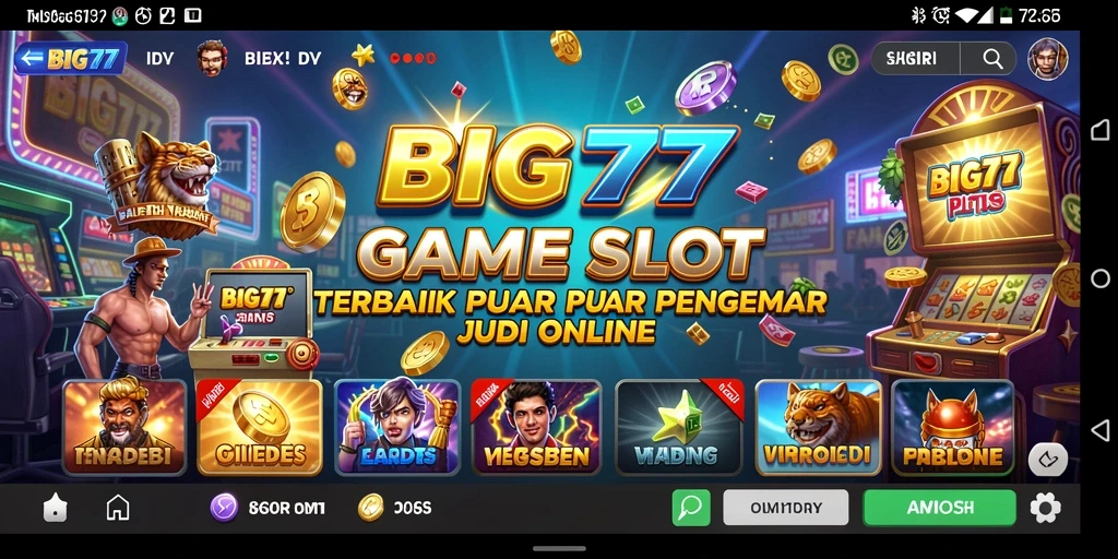 Gambaran gameplay yang mendebarkan di <strong>BIG77</strong> saat gulungan berputar.