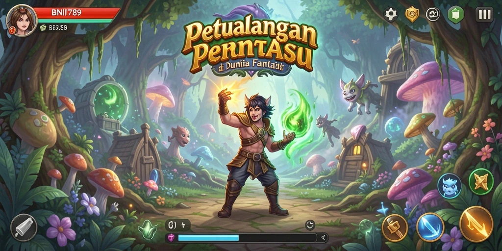 Screenshot gameplay BNI789 dengan aksi petualangan yang mendebarkan.