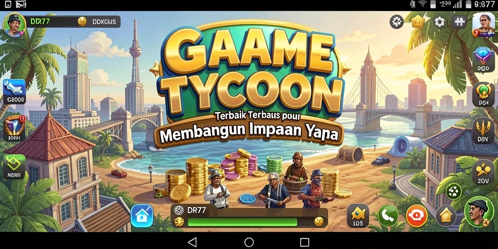 Tampilan gameplay menarik dari IDR77 yang menggambarkan pengelolaan bisnis.