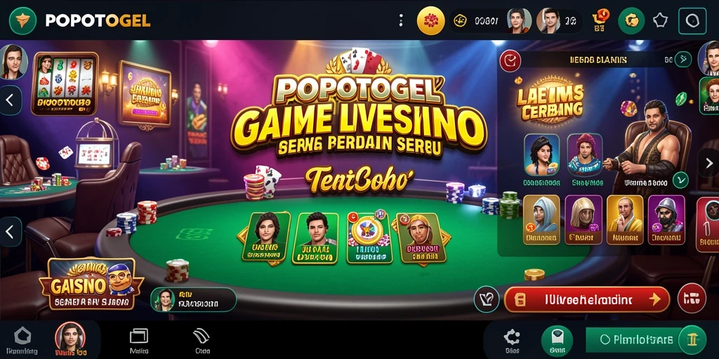 Screenshot gameplay Live Casino menunjukkan dealer langsung yang ramah dan permainan yang seru.