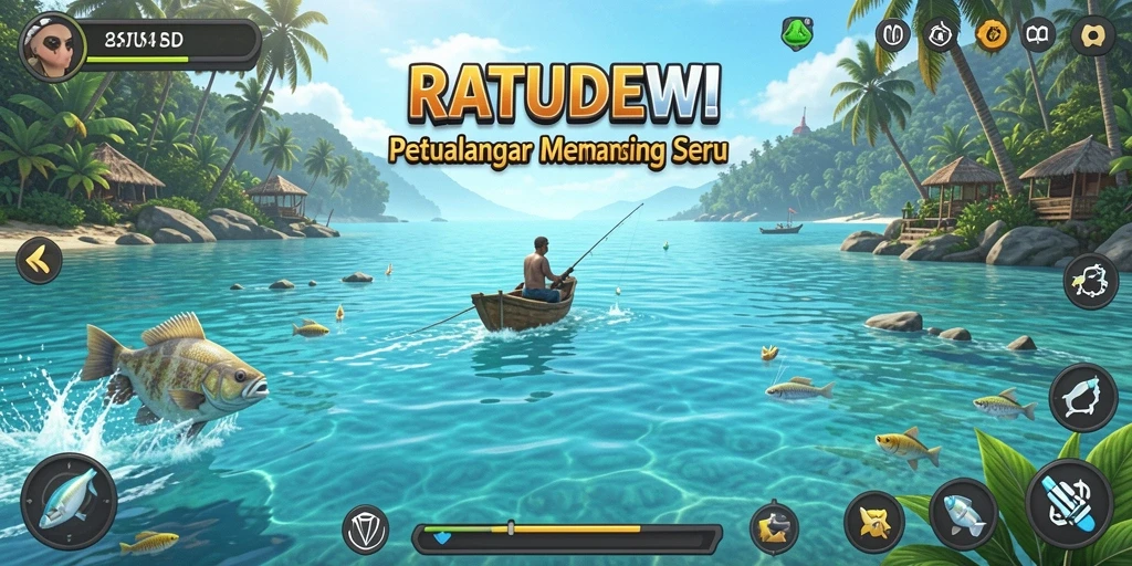 Gameplay menarik dan lokasi memancing yang beragam di RATUDEWI.