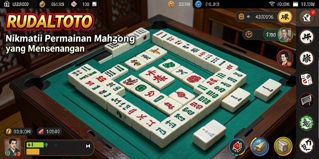 Tampilan menarik dari gameplay Mahjong RUDALTOTO yang seru.