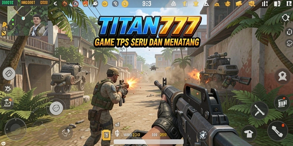 Tampilan seru dari gameplay TITAN777 yang menampilkan adu taktik dalam TPS.